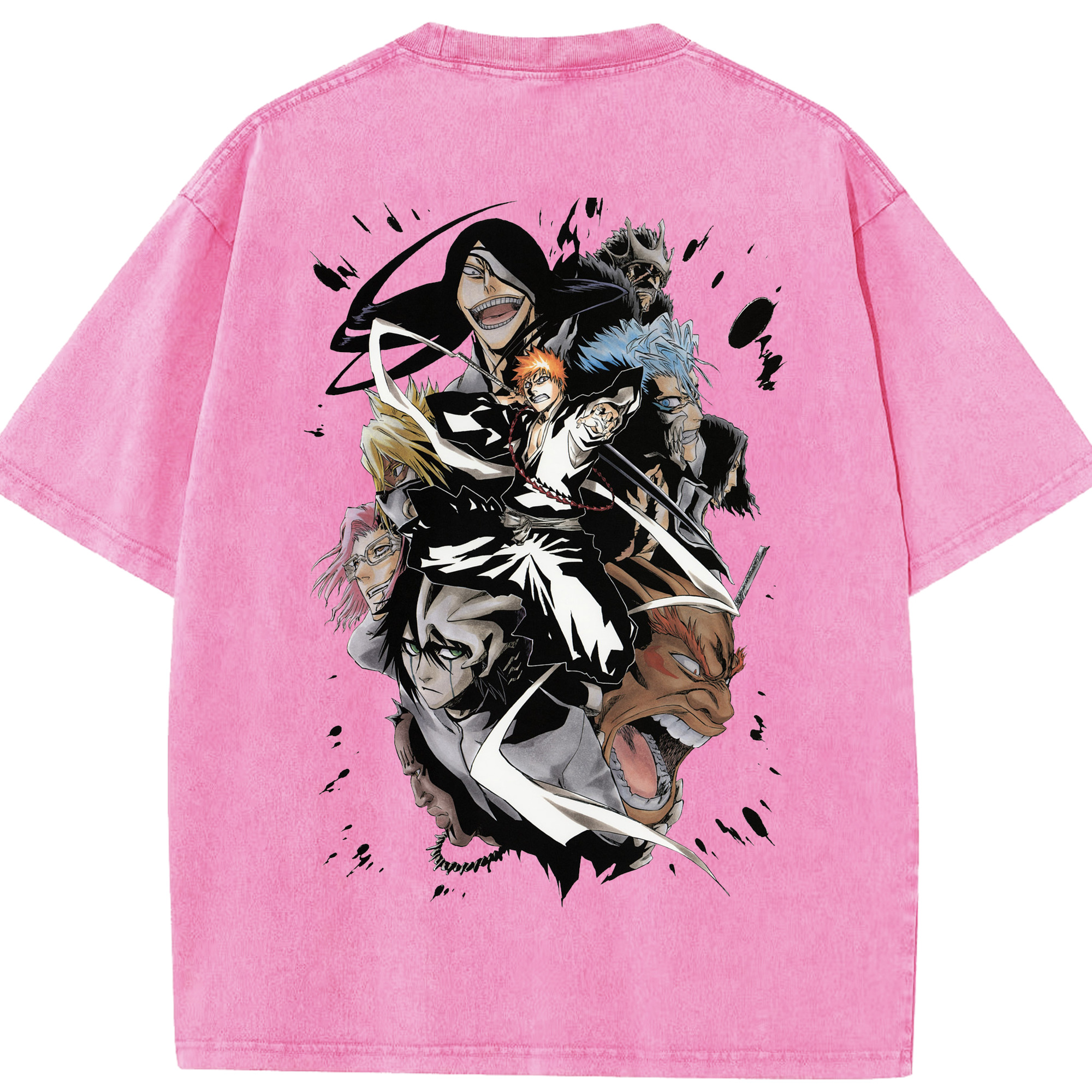 （画像用） ブリーチ 黒崎一護（くろさき いちご）BLEACH Kurosaki Ichigo 綿100% ヴィンテージ風 半袖Tシャツ（背面プリント）